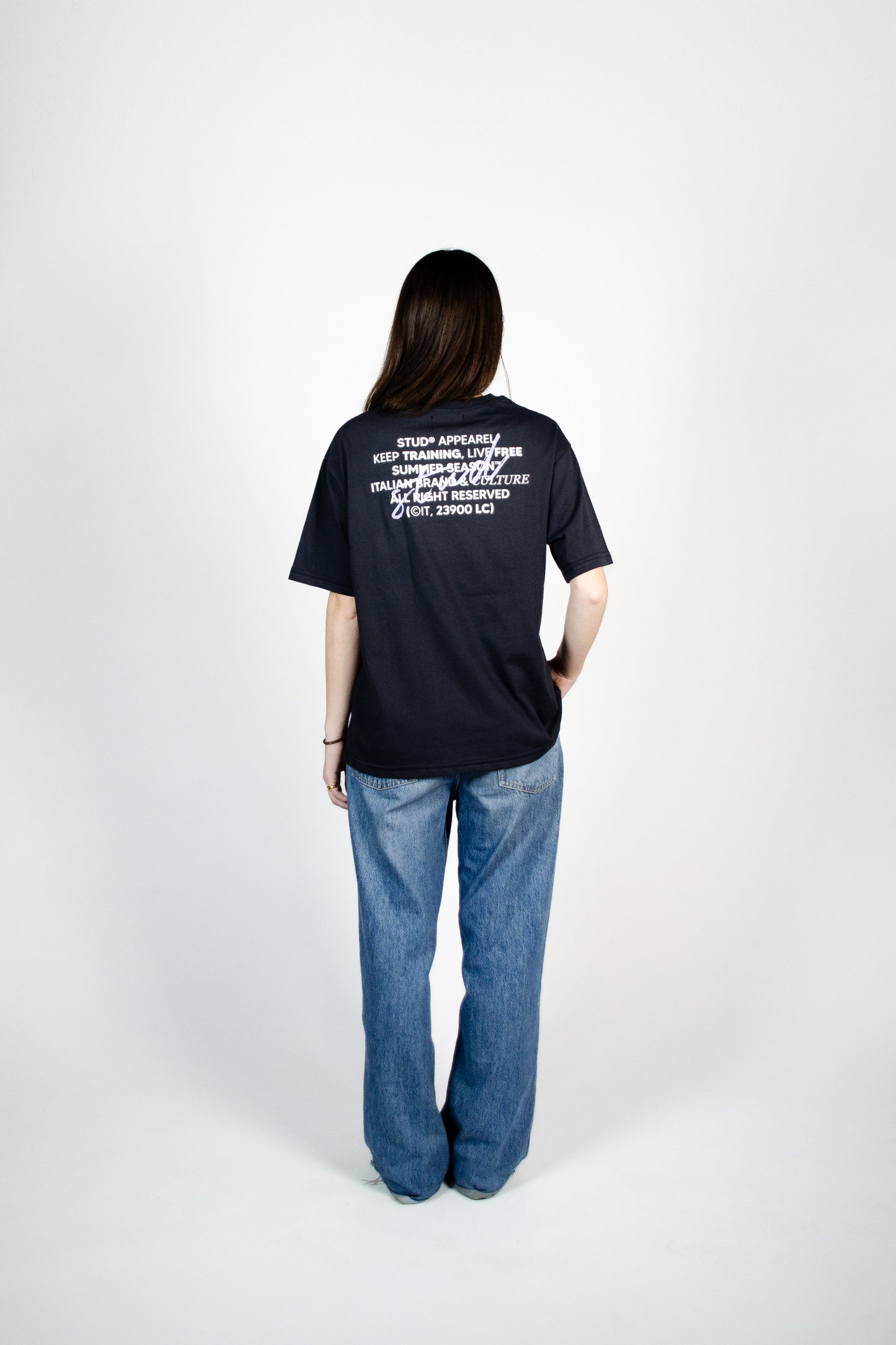 Signature Tee | Dark Grey + White + Lilac