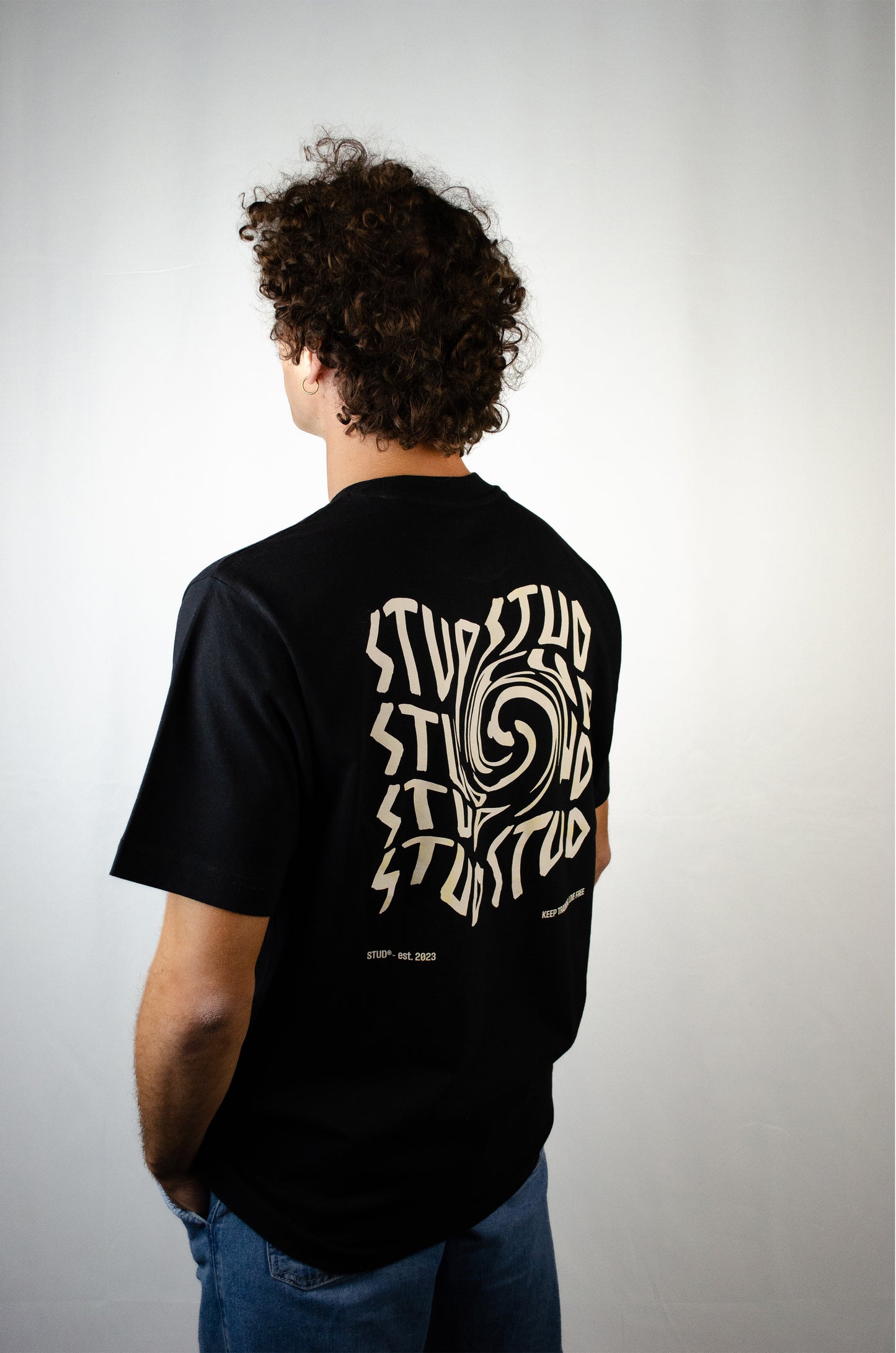 T-shirt | Black + Sand, Swirl Series