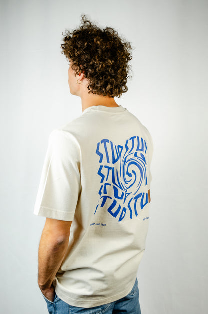 T-shirt | Cream + Blue, Swirl Series