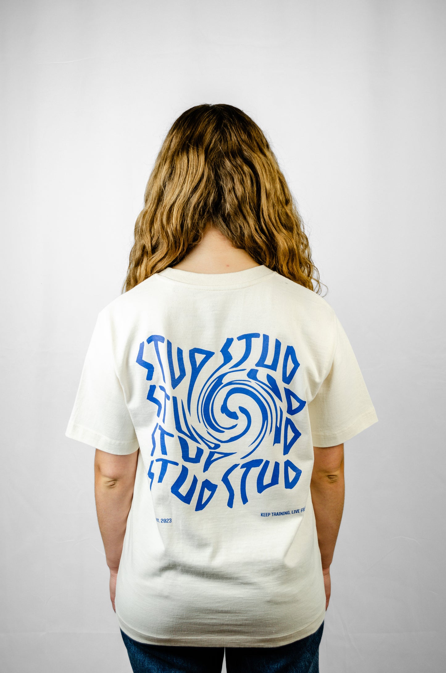 T-shirt | Cream + Blue, Swirl Series